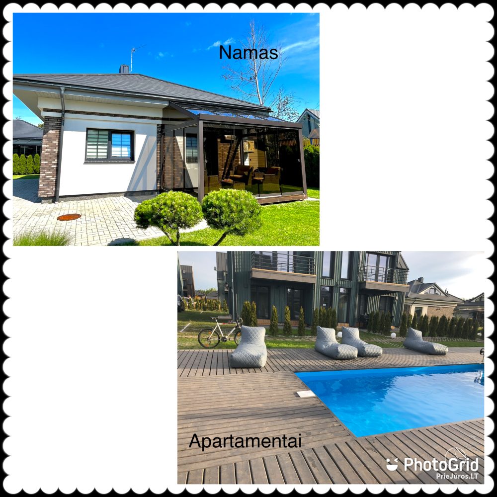 Saulėlydžio apartamentai Kunigiškiuose - nuomojami dveji apartamentai su šildomu lauko baseinu ir privatus namas su terasa - 1