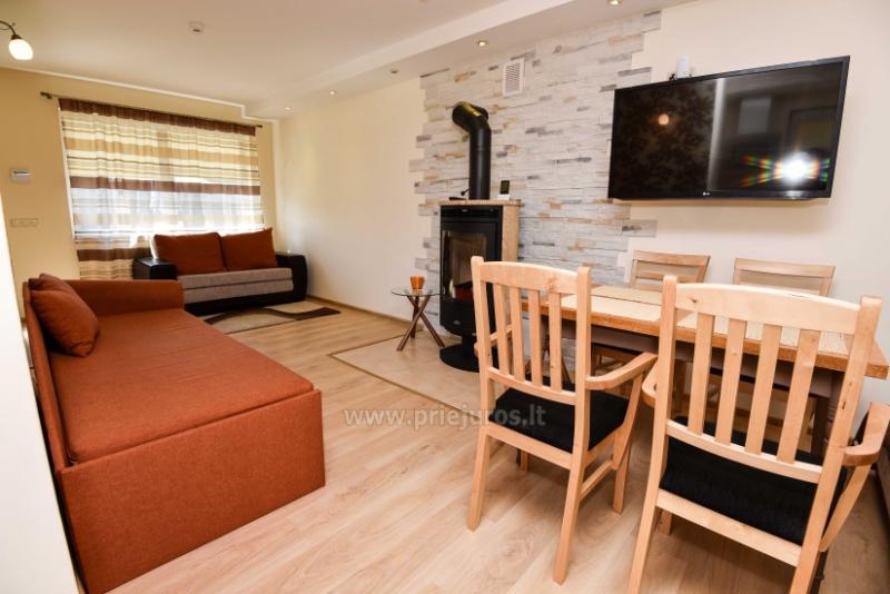 Nauji apartamentai Šventojoje. 2-viečiai ir 4-vietis. Atskiri įėjimai, visi patogumai, kiemas