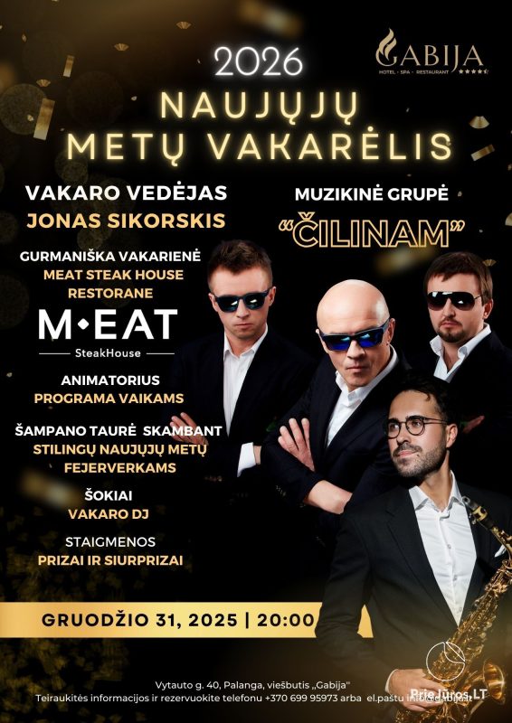 Naujieji metai Palangoje, viešbutyje Gabija, Meat Steak House restorane!